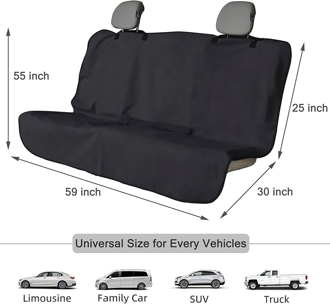 Back Seat Cover Waterpoof Rear Bench Towel Seat Cover for Gym Swimming Surfing Running, Non-Slip Rear Seat Protector Universa