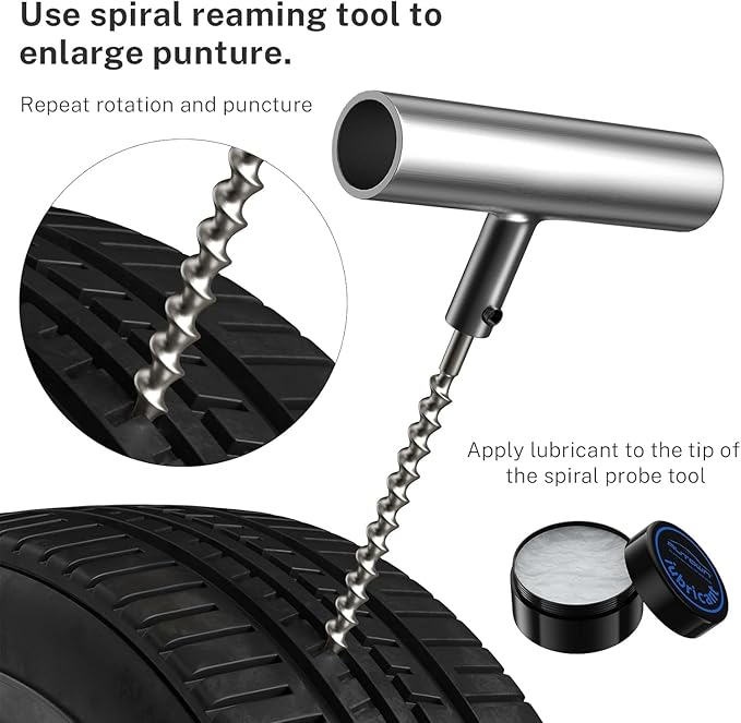 AUTOWN Flat Tire Repair Kit with Plug 68 Pcs for Car, Motorcycle, ATV, Jeep, Truck, Tractor Flat Tire Repair (2-Pack) (Set of