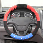 BDK Warner Bros DC Comics Wonder Woman Steering Wheel Cover - Car Accessories for Women, Superhero Heroine Gift Ideas, Original Red White Blue WonderWoman Logo, Universal Standard Fit 14.5-15.5 Inches