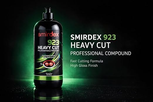 923 Heavy Cut Polishing Compound – Fast Cut & High Gloss Finish for Automotive Clear Coats – Silicone-Free, Water-Based, 1kg Bottle – Removes P1500+ Scratches & Restores Shine