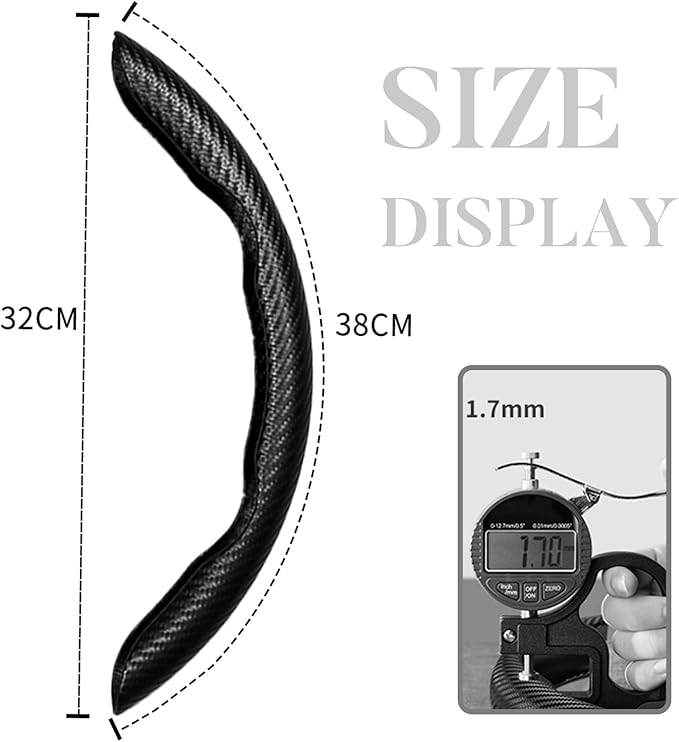 Carbon Fiber Steering Wheel Cover 3pcs Anti-Slip Car