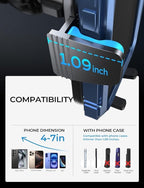 LISEN Car Phone Mount, Phone Holders for Your Car [Thick Cases Friendly] Car Vent Phone Holder & Metal Hook Truck Jeep Accessories for iPhone 17 Air Pro Samsung Google and All 4-7'' Phone