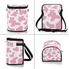 linqin Pink Cow Print Car Trash Can with Lid Leak Proof Car Trash Bag Waterproof Car Garbage Can, PolyesterTrash Bin Hanging for Minivan SUV Truck