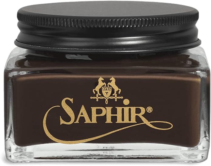 Saphir Medaille d'Or Pommadier Cream 75ml – Natural Cream Leather Shoe Polish, Leather Conditioner for Boots, Handbags