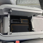 BestEvMod for Rivian R1T & R1S Accessories Center Console Organizer Tray Armrest Storage Box ABS Material with PVC Trim Compatible with Rivian R1T/R1S 2022 2023 2024 2025 2026 Accessories(V2 Yellow)