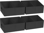 DIMJ Trapezoid Storage Bins for clothes - 4 Packs Closet Organizers and Storage Baskets, Foldable Closet Baskets with Handles