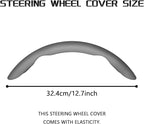 2-Piece Steering Wheel Cover, Carbon Fiber Segmented Steering Wheel Protector, Universal and Anti-Slip Durable Car Leather Pr