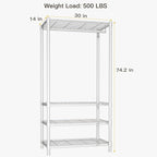 Ulif H2 Heavy-Duty Portable Closets, 4-Tier Freestanding Garment Rack Suit for Small Space and Corner, Closet Organizer Syste