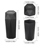 Car Trash Can Bin,Small Garbage Can with Lid,Automotive Cup Holder Mini Cars Trashcan,Portable Cars Door Trash Cans,Car Must Have Accessories Interior Essentials Gadgets Dustbin (1Pcs, Black)