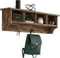Alaterre Furniture Pomona Entryway Organizer – Rustic Farmhouse 48-Inch Wall-Mounted Coat Rack with 6 Double Hooks & 4 Open C