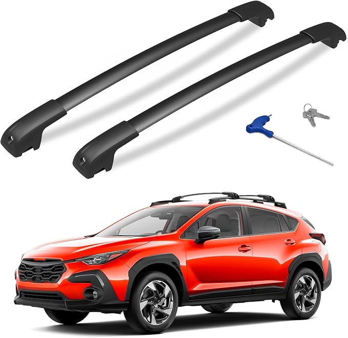 300lbs Lockable Roof Rack Cross Bars Compatible with Subaru Crosstrek 2024 2025 2026 (Not for Wilderness), Aluminum Roof Rails Crossbar for Rooftop Cargo Bars Luggage Bike Kayak Racks