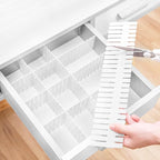Foraineam 48Pcs Drawer Dividers, Adjustable DIY Grid Divider White Storage Organizer Separator, Socks Underwear Scarves Makeu