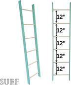 Decorative Blanket Ladder 4ft 5ft 6ft 7ft 8ft Rustic Farmhouse Wooden Quilt Ladder Rack avalible in Red, Blue and White