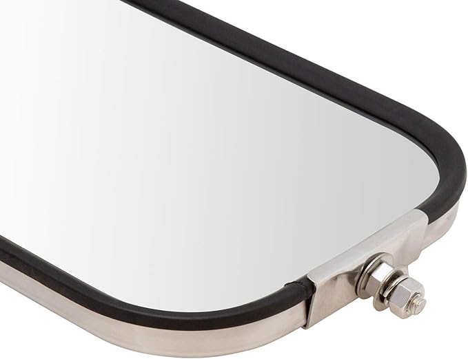 TRQ West Coast Mirror Set Peaked Back 16 x 7 Stainless Steel Driver and Passenger Side Compatible with 00–17 Ford F-650 60–79