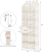 Univivi Over the Door Organizer, 6 Tiers Behind Door Storage with Clear Deep Pockets Hanging Organizer for Closet, Bedroom, N