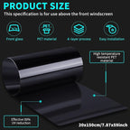 Windshield Tint Strip, 2 Pack Window Tint Car, 5% VLT Sun Shading Heat & UV Protection Windshield Solar Protection Film for Cars, Include 2 Squeegee, 59.06 x 7.87 Inch