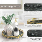 Green Marble Lazy Susan Turntable for Table Top – 10” Round Marble Tray Organizer for Dining Table, Kitchen Countertop & Bar,