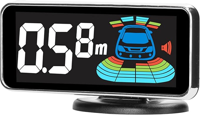 Shkalacar Car Parking Sensors, 8 Sensors Kit Parking Sensors, LCD Distance Display Acoustic Car Reverse Backup System, LED Light Distance Display Warning Buzzer