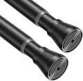 2Pack Tension Curtain Rod for Windows 29 to 64 inch, Never Rust adjustable curtain rod Black tension curtain rods no drilling
