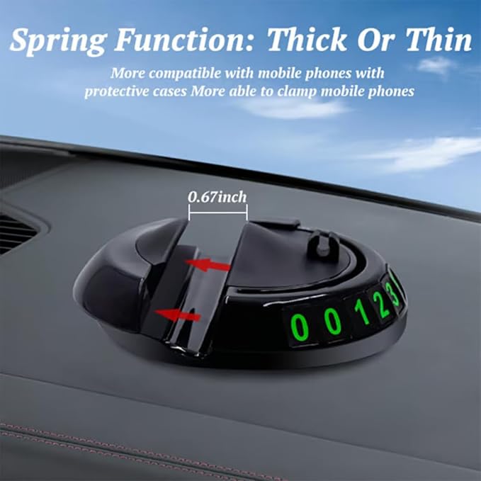 Multifunction Car Anti-Slip Mat, Universal Car Anti Slip Mat Phone Holder, Dashboard Accessories, 360° Rotating, with Tempora