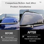 Side Mirror Cover for Tesla Car Exterior Accessories ABS Plastic Outside Cap (Pack of 2)(Model X 2017-2020 Imitation Carbon Fiber)