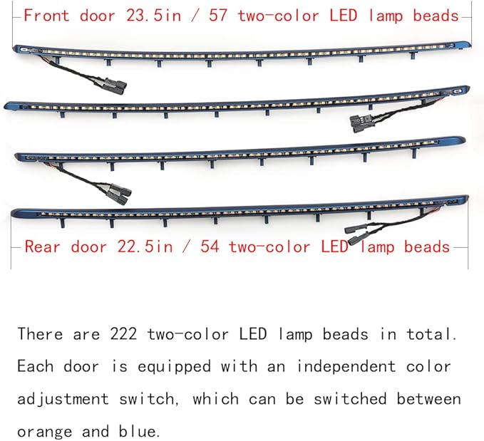 Car Interior Door LED Lighting Ambient Light Trim Strip Accessories for BMW 3 Series F30 F31 320i 328i 330i 335i 340i Door Two-Color Atmosphere Lamp Replacement Cover (Blue)