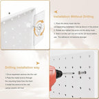 FZK Peg Board, 4 Pack Plastic Pegboard, Pegboard Wall Organizer, White ABS Pegboard, No Drilling Required, 12 * 12inch, Suita