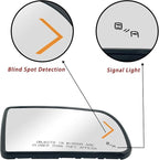 Driver Side Heated Turn Signal Blind Spot Detection Mirror Glass Replacement For 2008-2017 Toyota Sequoia 2007-2020 Toyota Tundra - Side Mirror With Rear Holder