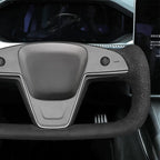 MEWANT Hand Stitched Tesla Model S Yoke Steering Wheel Cover Wrap for Tesla Model S 2021-2023 / Model X 2021-2023 Tesla Yoke Steering Wheel Accessories