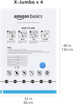 Amazon Basics Vacuum Storage Bags for Blankets, Vacuum Compression Space Saving Storage Bags with Hand Pump for Clothes Packi