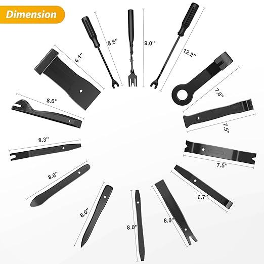 GOOACC 200Pcs Trim Removal Tool, Auto Push Pin Bumper Retainer Clip Set Fastener Terminal Remover Tool Adhesive Cable Clips R