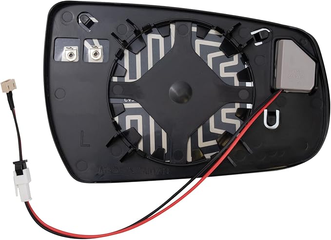 TRQ Driver Side Heated Mirror Glass with Blind Spot Indicator Snap On Compatible with 2013 2014 2015 Chevrolet Malibu 2016 Ch