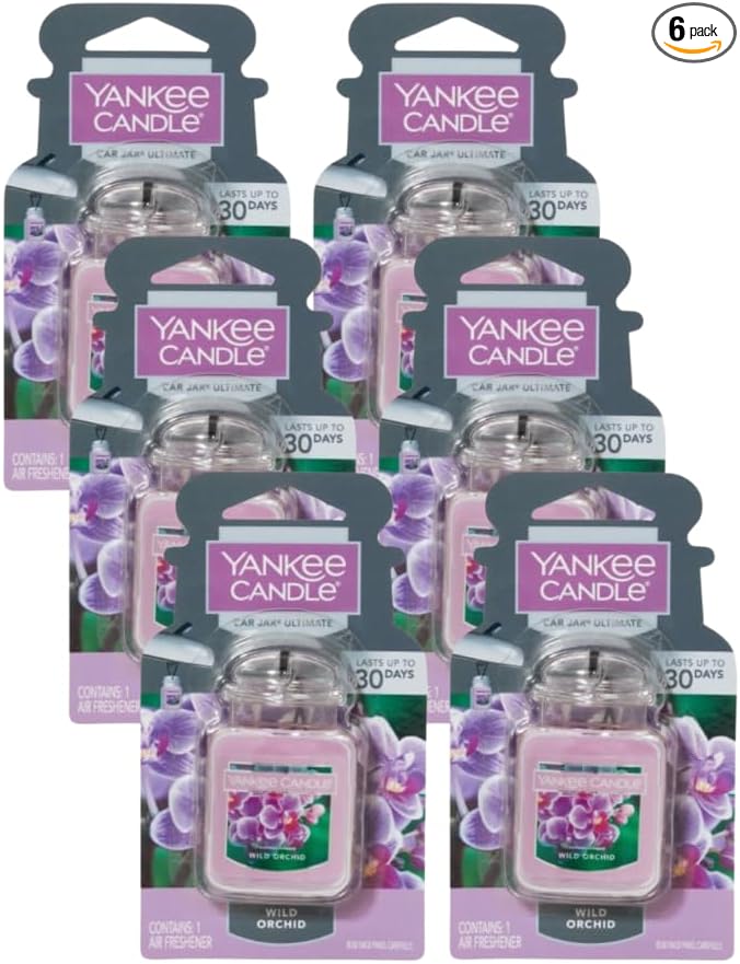 Yankee Candle Car Jar Ultimate, Wild Orchid, 0.96 OZ (Pack of 6)