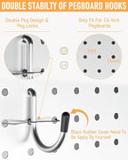 INCLY 1/4" Pegboard Hooks Set for Hanging, 206PCS Heavy Duty Peg Board Hooks & Hangers Only Fit 1/4 Inch Pegboard for Tools C