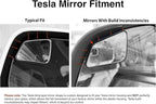 Blind Spot Mirrors - Compatible with Tesla Model 3 - Extended View - Custom Contoured - Convex - Black - Set of 2-2 Piece Set (Left & Right)