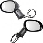 TRQ Driver and Passenger Side Mirror Assembly Set Power Heated Blind Spot Paint to Match Foldaway Compatible with 2015-2019 D