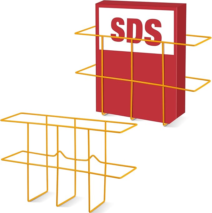 Nuenen 2 Packs MSDS Binder Holder Wall Mount MSDS Binder Rack Mounting Wire 3 Ring Storage for File Magazine Book Sheet Organ