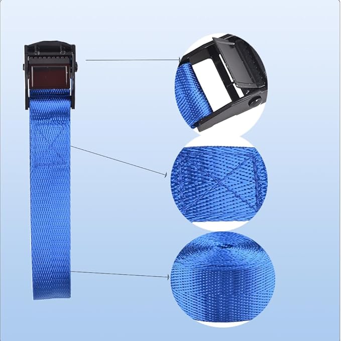 4PCS Tie Down Straps with Adjustable Buckles, 59"x1" Heavy Duty Cam Buckle Lashing Straps for Cargo, Trucks, Luggage, Trailer, Motorcycle (Dark Blue)