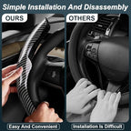 Carbon Fiber Steering Wheel Cover 3PCS, Non-Slip Grip for Universal Cars,Fit for 14–16 Inch Wheels, Interior Accessories for 