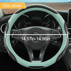 Leather Steering Wheel Cover, Auto Car Stretch Steering Wheel Protector, Universal 15 Inch Anti-Slip Breathable Odorless Stee