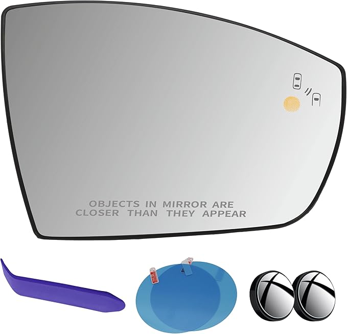 EAP Passenger Side Mirror Glass Compatible with Ford C-Max 2013-2018, Escape 2013-2016, Focus 2012-2018, EcoSport 2018-2022, Heated with Blind Spot CJ5Z17K707C F1EZ17K707A GN1Z17K707E GN1Z17K707D
