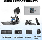 Extended Arm CD Slot Mount for CarPlay Screen Adjustable 360° Rotating Universal Head Compatible with in-Car Monitors CD Slot CarPlay Mount for 7" 9" 10.26" Portable Car Stereo Cd Bracket