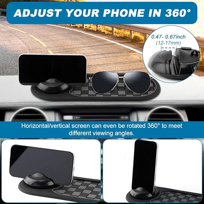 Multifunction Car Anti-Slip Mat, Car Dashboard Mobile Phone Holder, Anti Slip Mat Phone Holder and Temporary Parking Number P