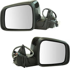 TRQ 2 Piece Driver and Passenger Side Mirror Assembly Set Electric Adjustment Heated Memory Black Compatible with 2014-2021 J