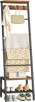 HOOBRO Blanket Ladder, 7-Tier Giraffe Shape Towel Rack for Living Room and Bedroom, 63.4" H Decorative Ladder Shelf with Hook
