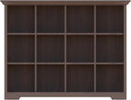 OSCHF Cube Shelf Bookcase with Base - Wooden 3 Tiers Floor Standing Low Storage Cabinet for Home and Office, 12-Cube Lattice 