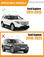 KINGGERI 300LBS Lockable Roof Rack Cross Bars Compatible with Ford Explorer 2011-2015 with Raised Side Rails，Aluminum Roof Rails Crossbars Rooftop Cargo Basket Carrier Bag Luggage Rails