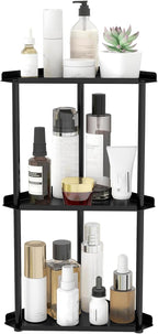 Jesginboo 3 Tier Bathroom Counter Organizer, Vanity Organizer Corner Shelf, Skincare, Makeup Countertop Organizers, Kitchen, 
