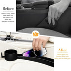 2PCS Car Seat Gap Filler, Dual Slot Carbon Fiber Vehicle Side Seat Gap Organizer Strip with Cup Holder, Auto Console Guard Spacer Stop Things from Dropping, Universal Fit (Black)