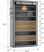 LANTEFUL Shoe Rack with Covers 10 Tier Tall Shoe Rack Organizer Large Capacity Shoe Shelf Storage 40 Pairs Space Saving Free 
